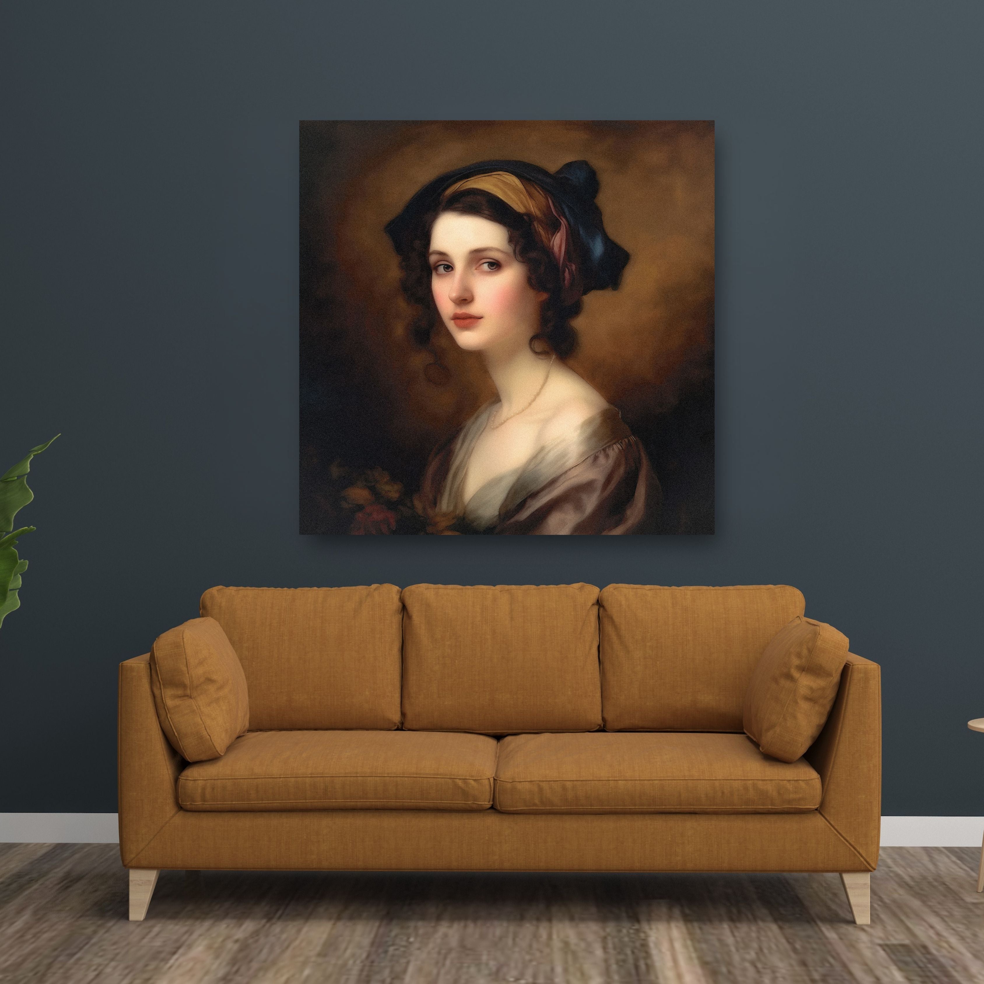 Romantic 19th Century Woman Portrait Canvas Wall Art, Classical Old World Painting, Vintage European Artwork, Antique Home Decor